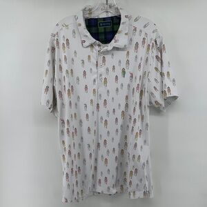 William Murray Golf White Polo Horses At the Races Men’s Large